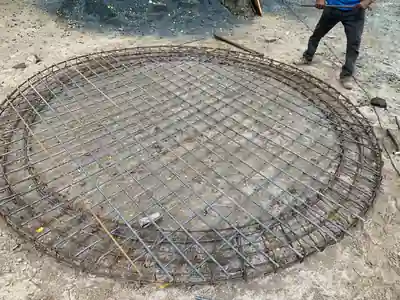 Armado de la losa de un pozo de infiltración