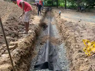 Zanja de infiltración con geotextil